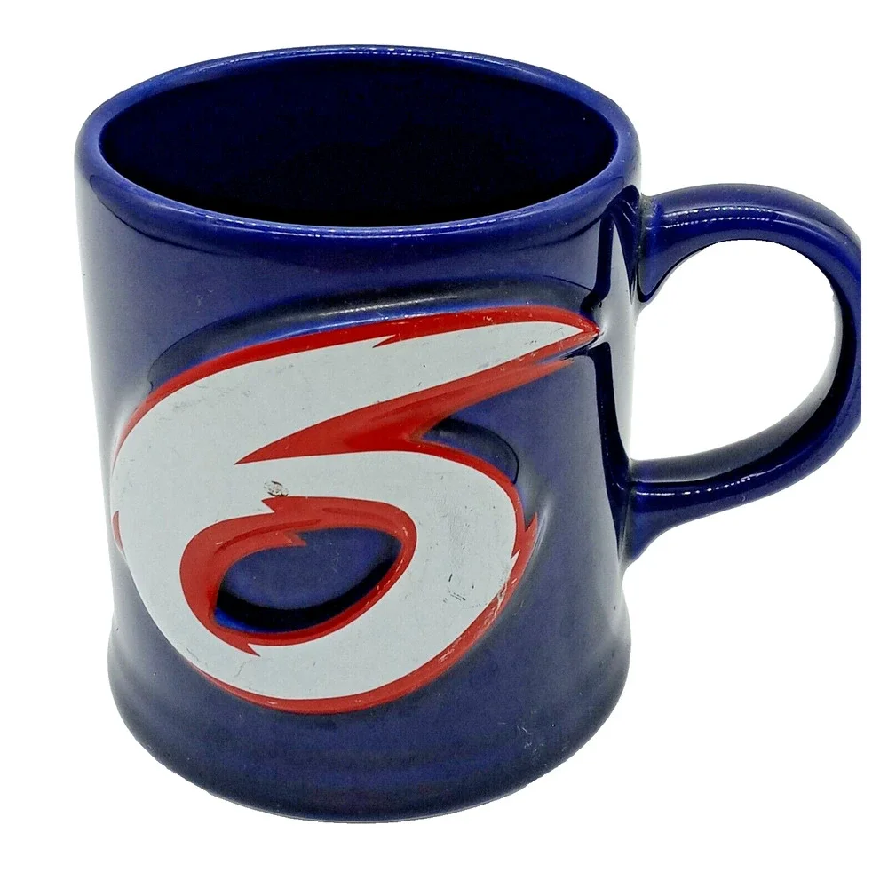 Mark Martin #6 Valvoline Racing Ceramic Coffee Cup Mug NASCAR Raised Blue